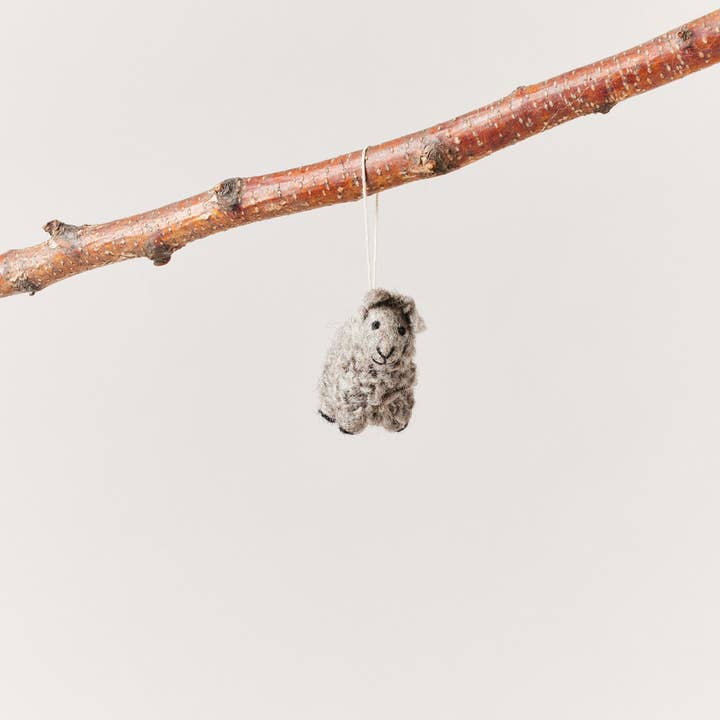 Farmhouse Pottery - Wholesale Ornament - Felted Sheep Ornament1