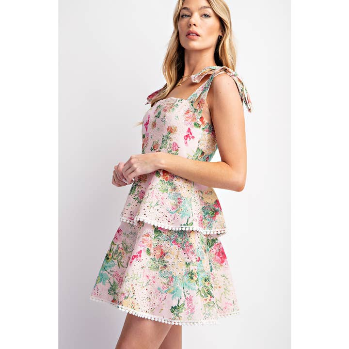 Sweet Generis - Wholesale Dress - Women's - LOVELY PRINT EYELET TIERED MINI DRESS13