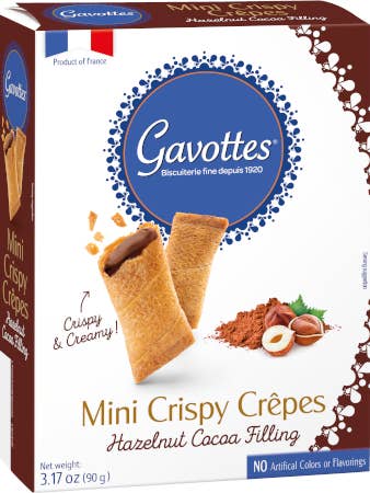 Loc Maria Mini gavottes filled with chocolate & hazelnut box for wholesale by French Feast