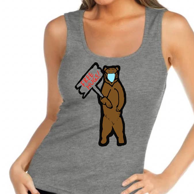 Unisex Free Hugs Bear (Social Distancing) Tank/ Yoga/Summer for wholesale by Maqoba