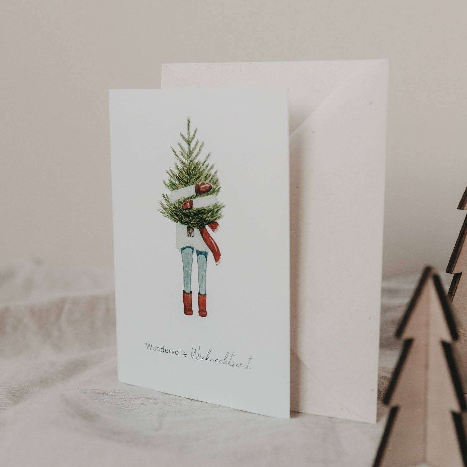 Eulenschnitt - Wholesale Christmas Card - Folded Card Christmas Girl (PU = 10 pcs)3