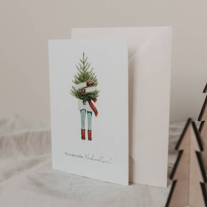 Eulenschnitt - Wholesale Christmas Card - Folded Card Christmas Girl (PU = 10 pcs)3