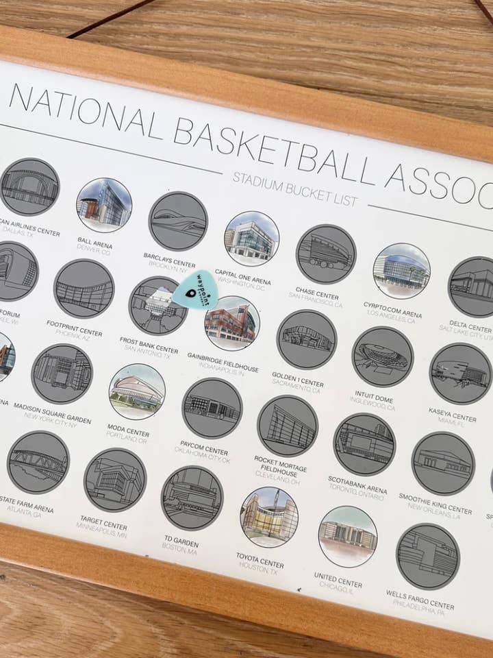 NBA Basketball Stadium Scratch Off for wholesale by Waypoint Wanders