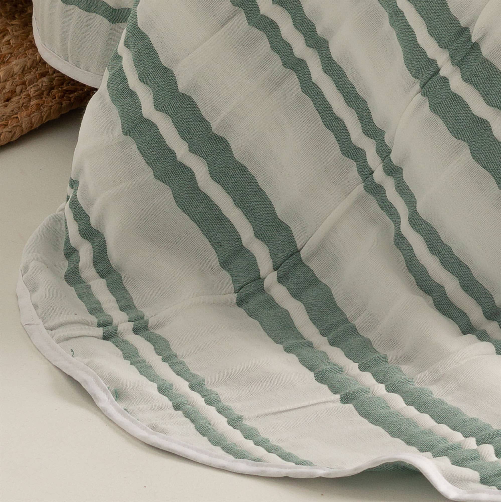 GAMUSI – Edredão por atacado – Colcha jacquard leve algodão riscas TENA6