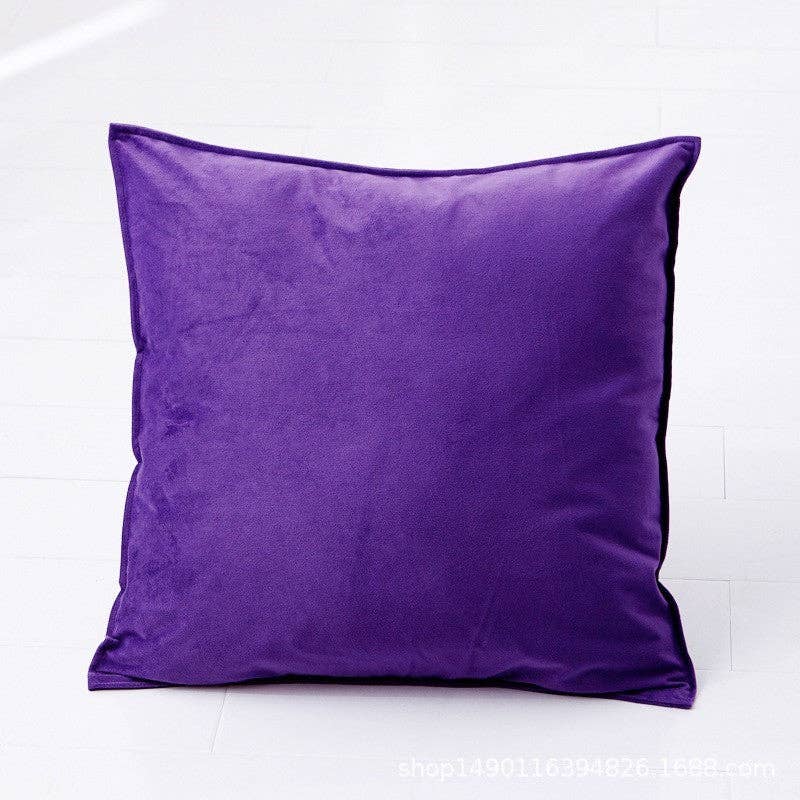 FurDecoration - Wholesale Throw Pillow Cover - Solid Color Square Soft Velvet Sofa Bed Throw Pillow Cover4