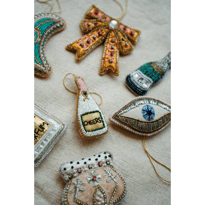 Indaba Trading - Wholesale Christmas Decoration - Crescent Moon Zardozi Ornament1