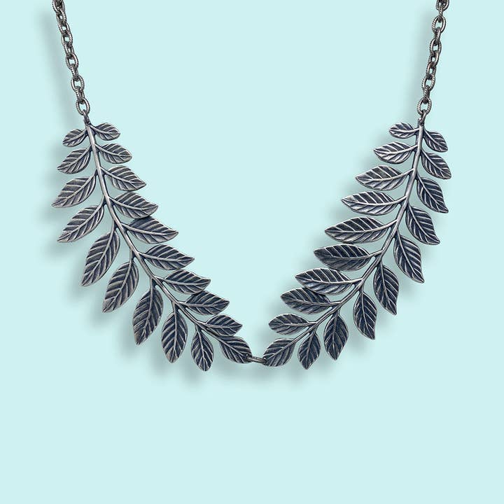 Ornamental Things - Wholesale Choker/Collar - Silver Leafy Collar Necklace