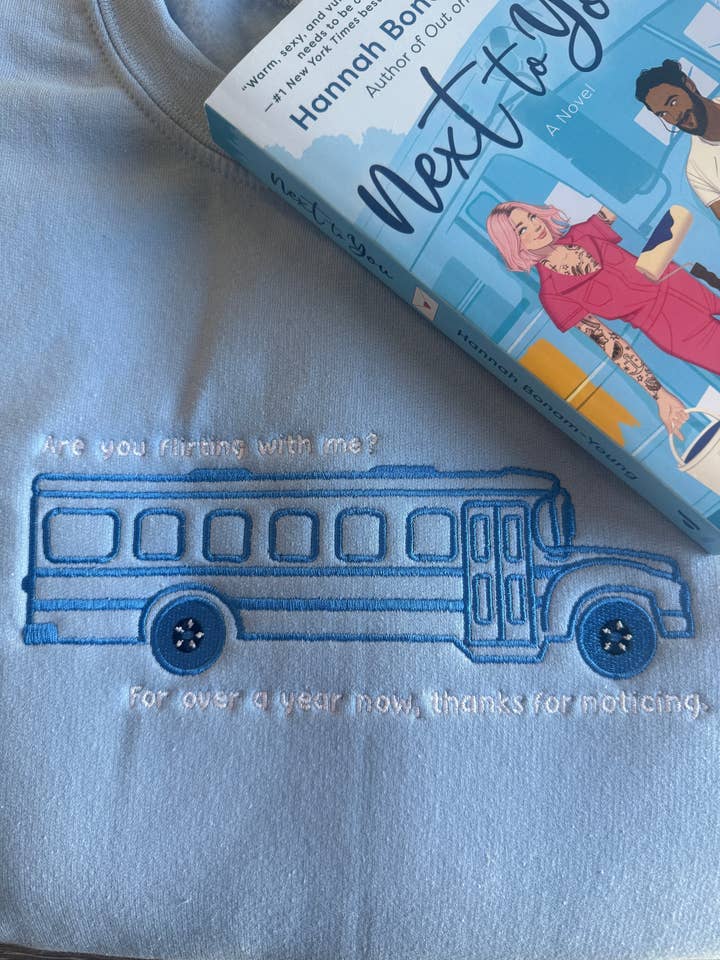 Embroidered Official Licensed Hannah Bonam Young Next to You for wholesale by Tale & Thread LLC