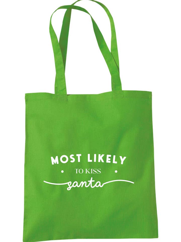 Bolsa de asas con más probabilidades de besar a Santa S1351 para venta al por mayor de Illustrated Identity