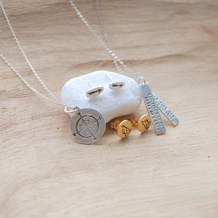 Chocolate and Steel - Wholesale Pendant/Charm Necklace - Sometimes in the Waves of Change We Find our True Direction - Quote Necklace2