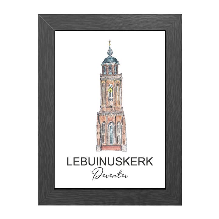 A4 Poster Tower Lebuinuskerk Deventer in Framein Frame for wholesale by JOYIN