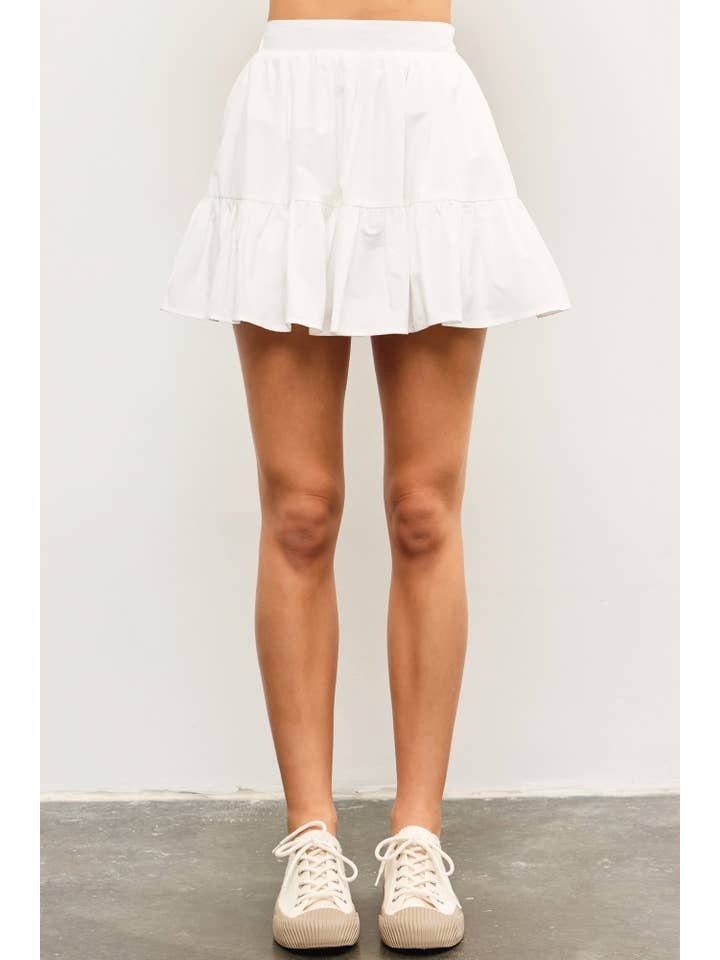 Mustard Seed – wholesale Skirt – Women’s – BACK ELASTIC WAISTBAND SHIRRED FLOUNCE SKIRT