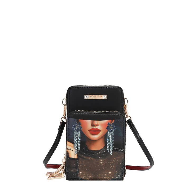 MULTI-ZIP PHONE CASE CROSSBODY for wholesale by Nicole Lee USA