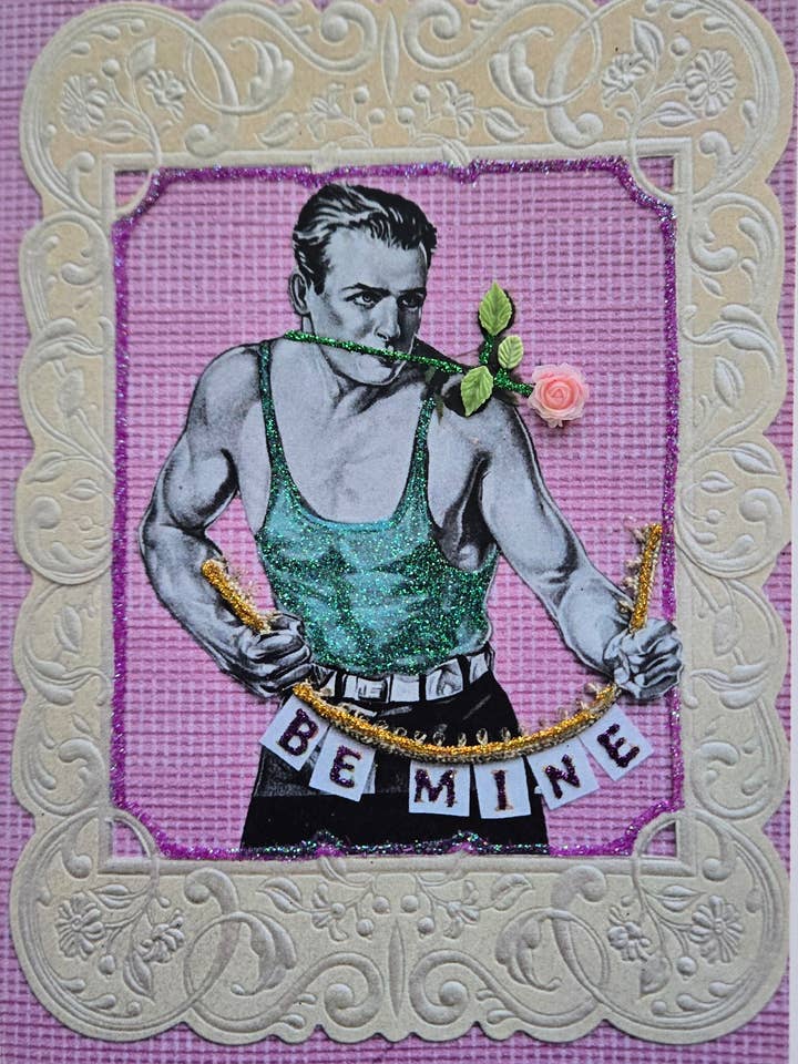 Carte artistique de fée homme musclé, carte LGBTQ, Saint-Valentin gay pour la vente par Erica DiPaolo Designs
