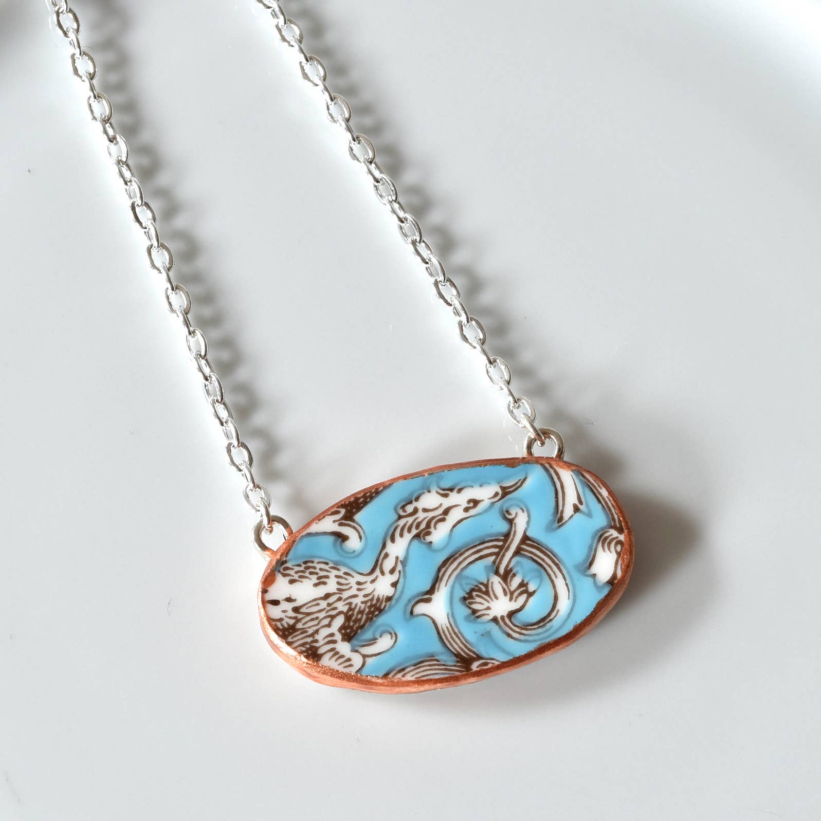 The Broken Plate Pendant Co - Wholesale Pendant/Charm Necklace - Broken Plate Horizontal Oval Necklace1