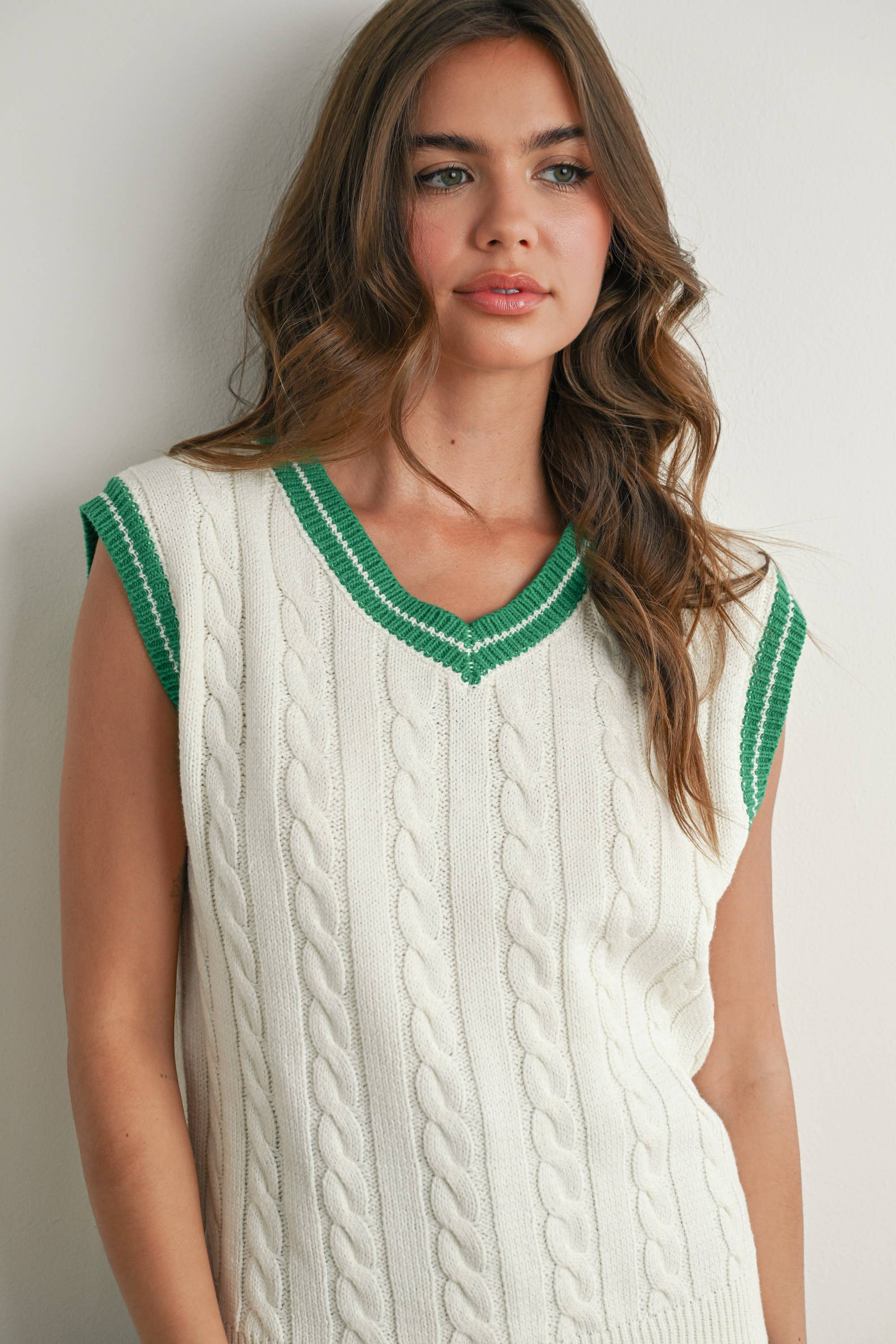 BUTTERMELON - Wholesale Sweater Vest - Women's - Knitted Sweater Vest - BMW7708 2