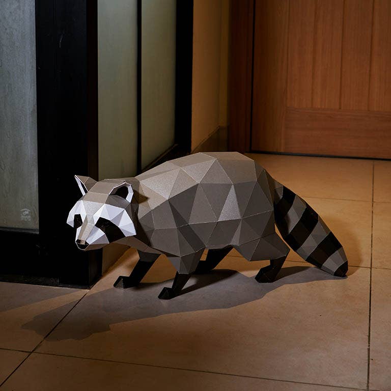 PAPERCRAFT WORLD – Kit de artesanato DIY por atacado – Raccoon Modelo 3D PaperCraft Origami4