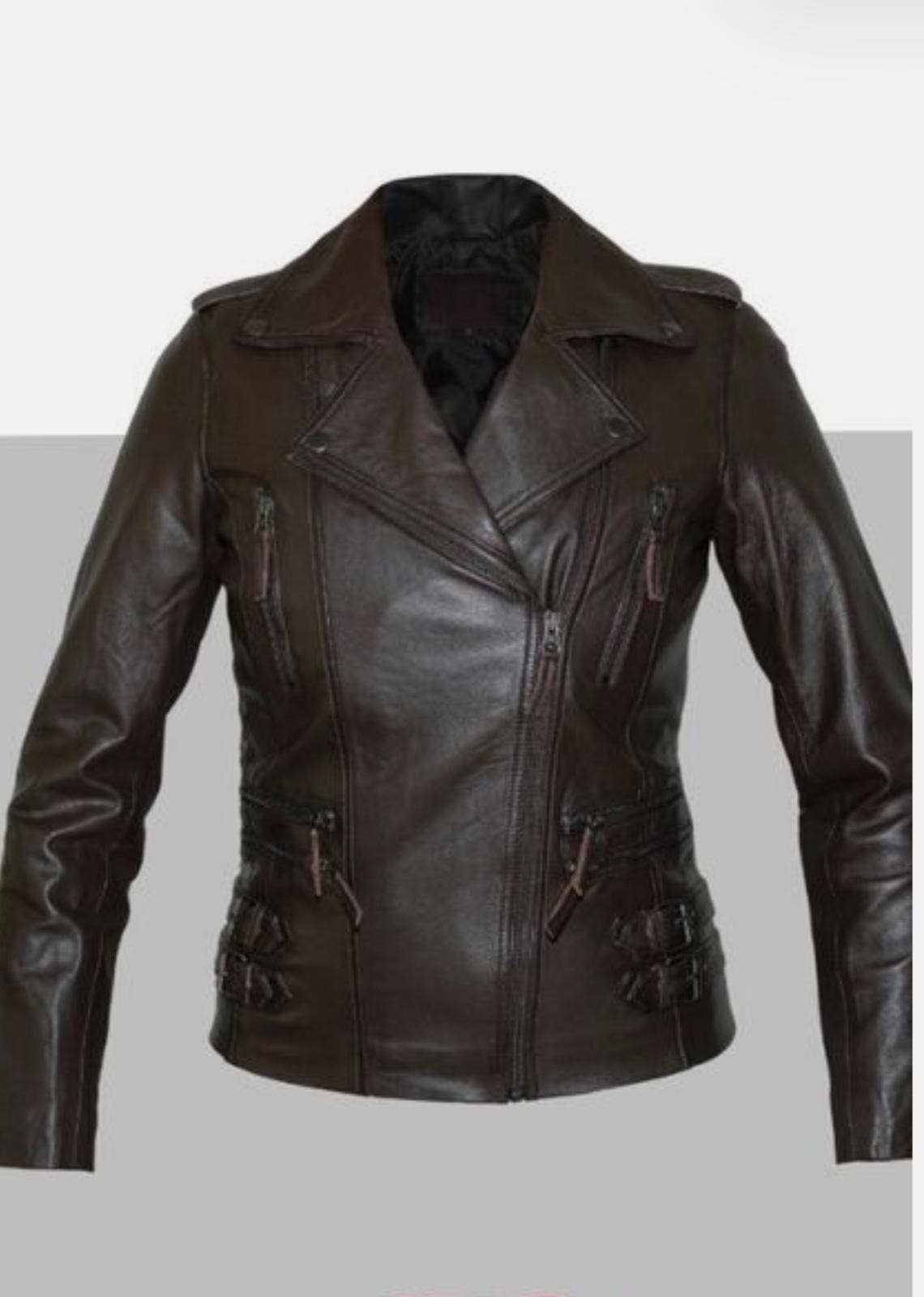 Kurt Muller – wholesale Motorcykeljacka - Dam – Bikerjacka i äkta läder med krage2