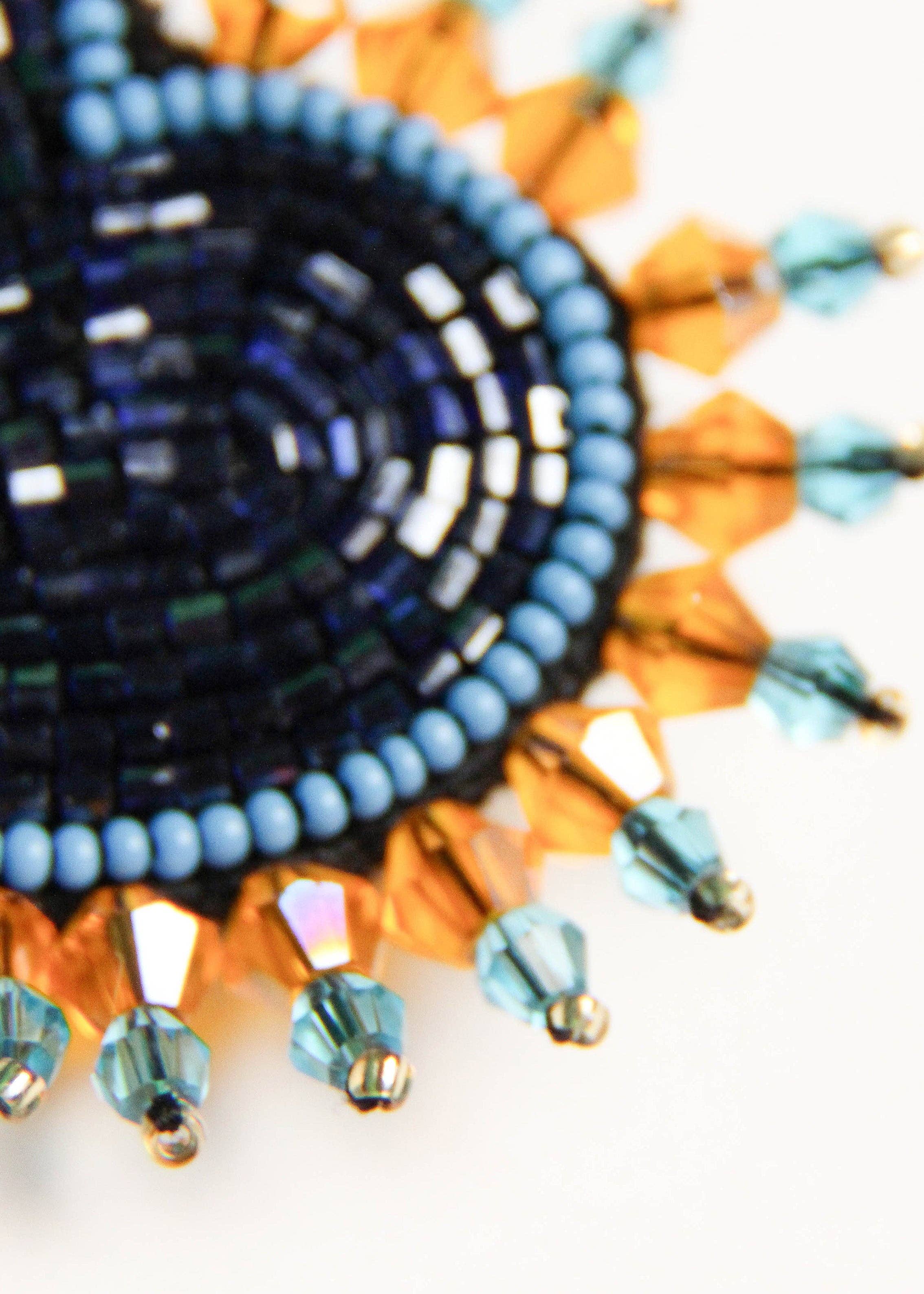 Orange EMBROIDERED BROOCH IN THE SHAPE OF A HEART - CRUSHIE for wholesale on Faire1