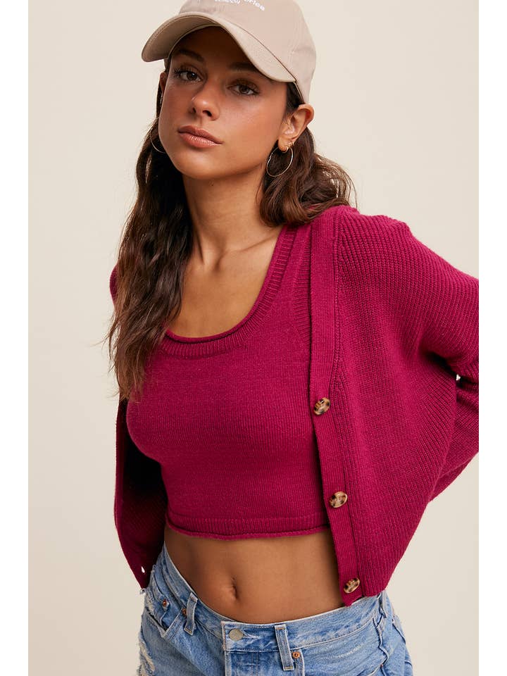 Listicle – Engroshandel Overdelssæt – til kvinder – Ribstrikket Cardigan Sæt LWSET0051