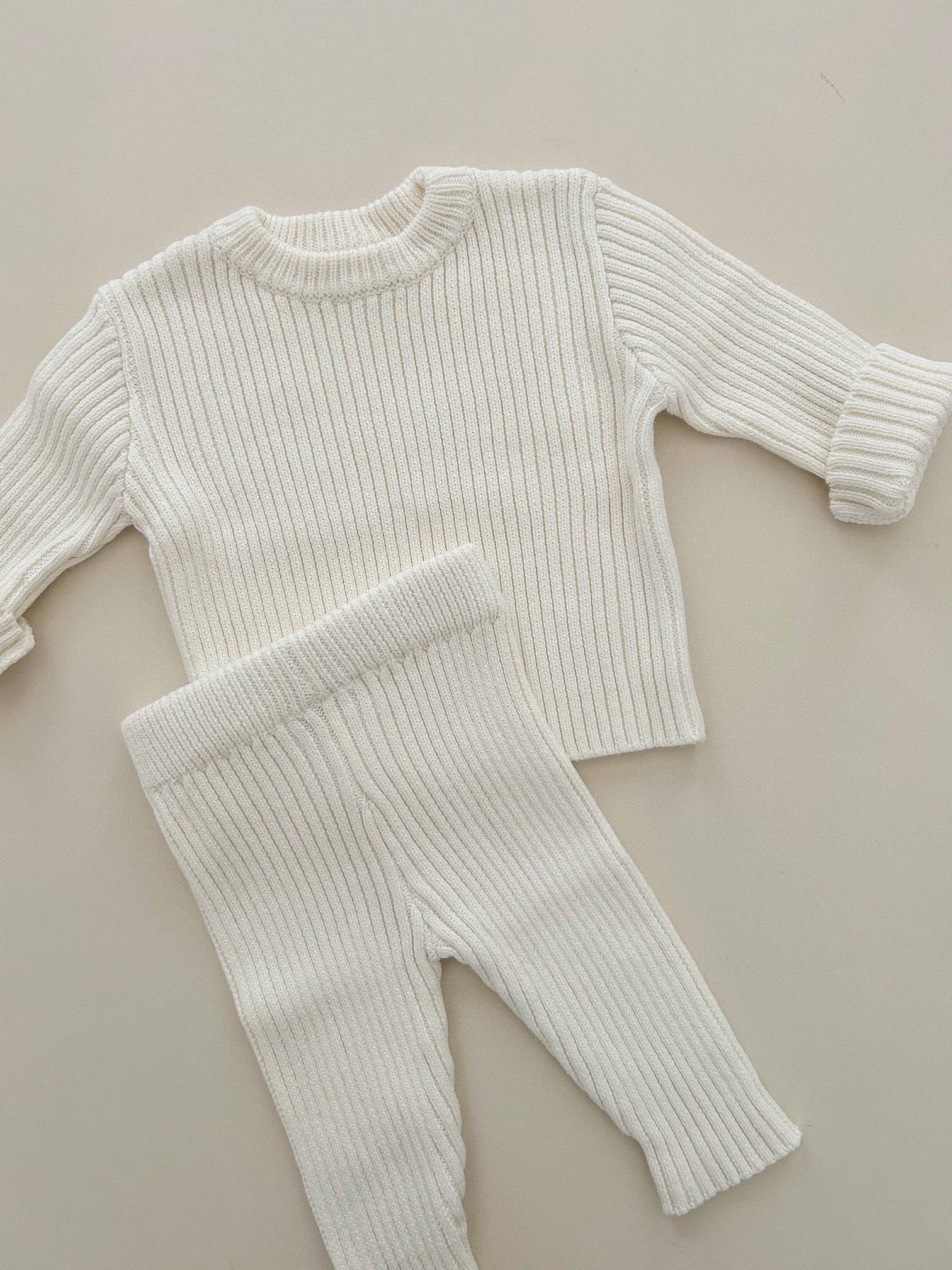 Petite + Co - Vente Ensemble haut et pantalon – bébé - Ensemble côtelé classique | Milk0