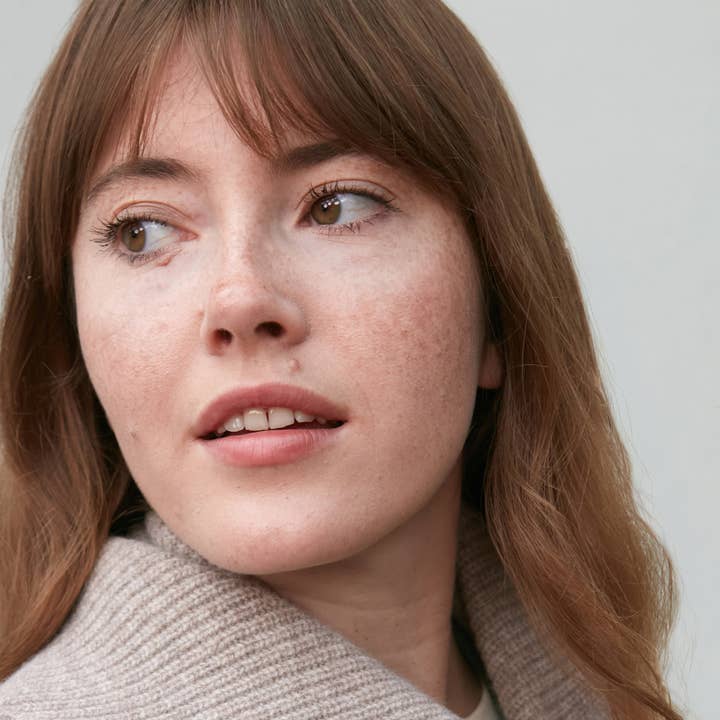 Lambswool Ribbed Triangle Scarf for wholesale by Paul James Knitwear