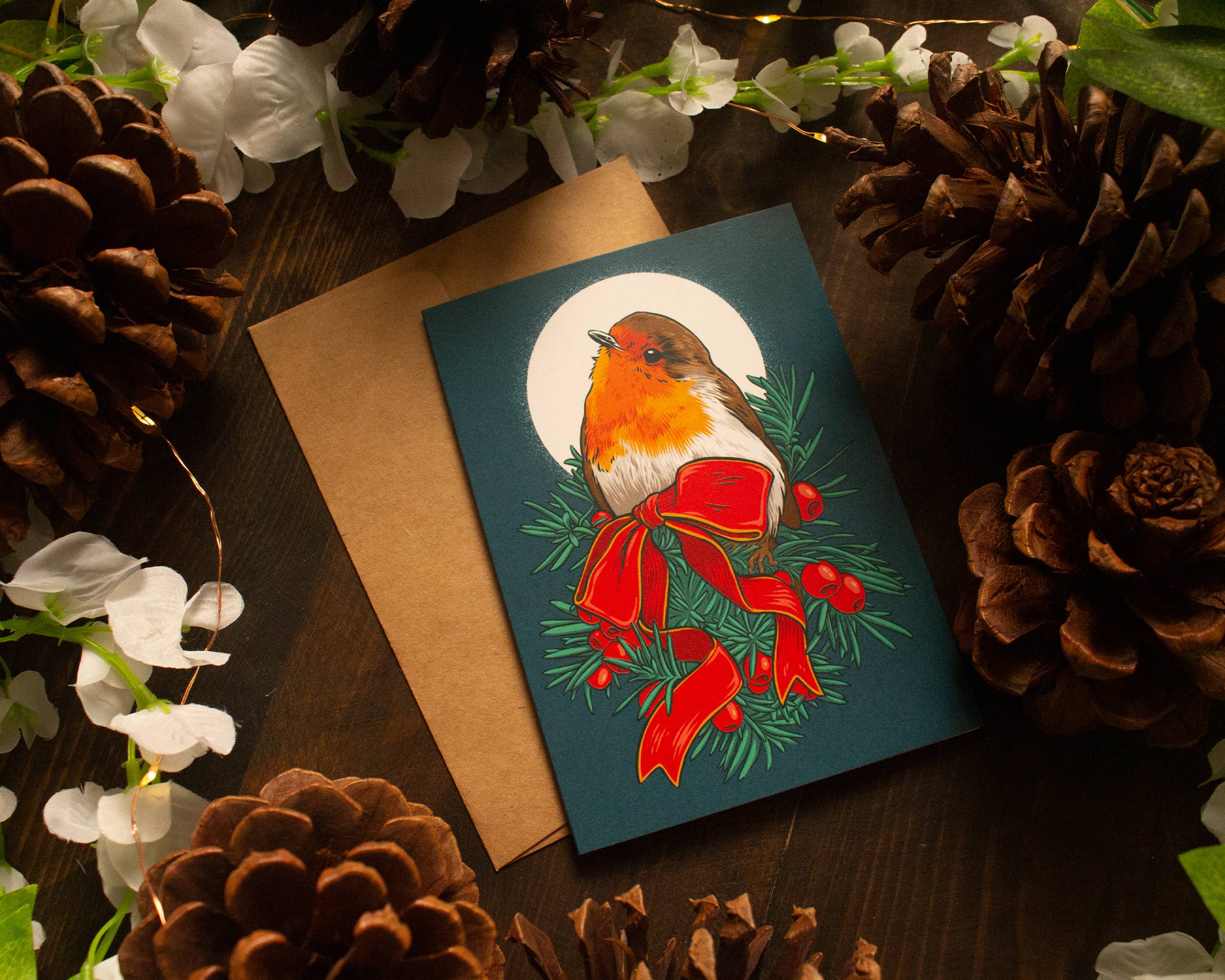 Jenn Sneary Art - Wholesale Season's Greetings Card - Robin Greeting Card1