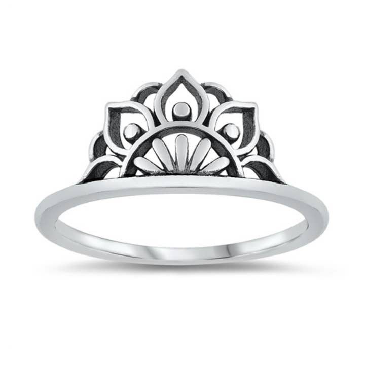 R-22 Half Lotus-Mandala Ring for wholesale by Moonrise Jewelry