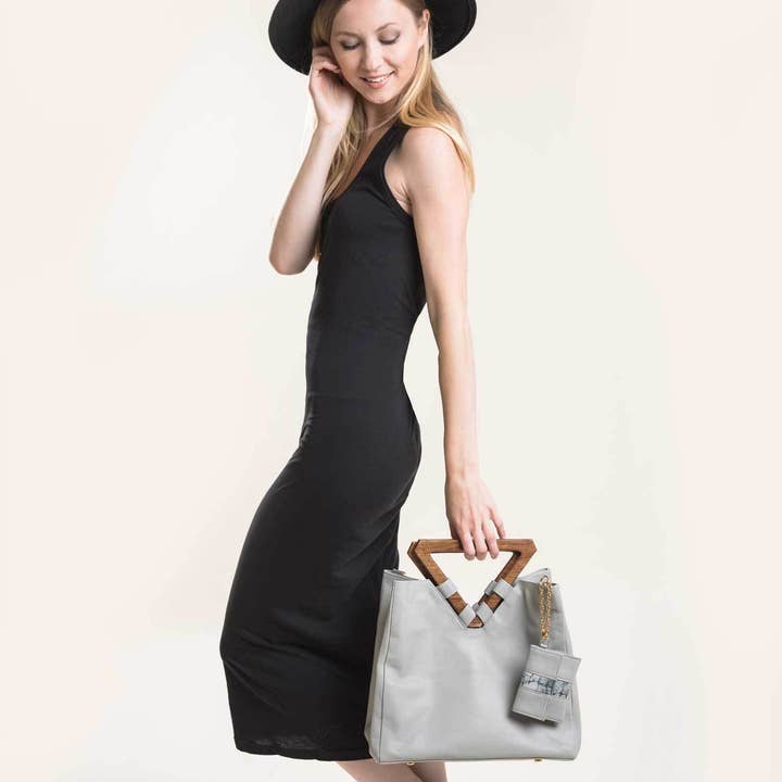 Mei vintage - Wholesale Tote Bag - Women's - Triangle Tote (Gray)2