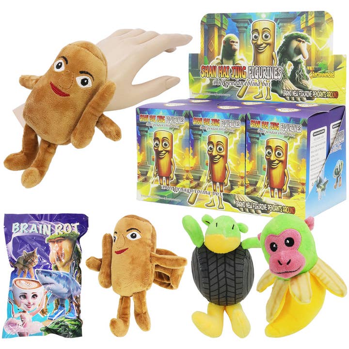 ASSORTED Brain Rot Meme Plushie Slap Wristband Blind Box for wholesale on Faire