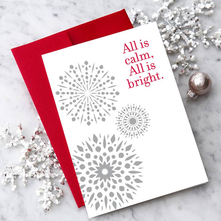 "All is Calm, All is Bright" Christmas Greeting Card for wholesale by Design With Heart