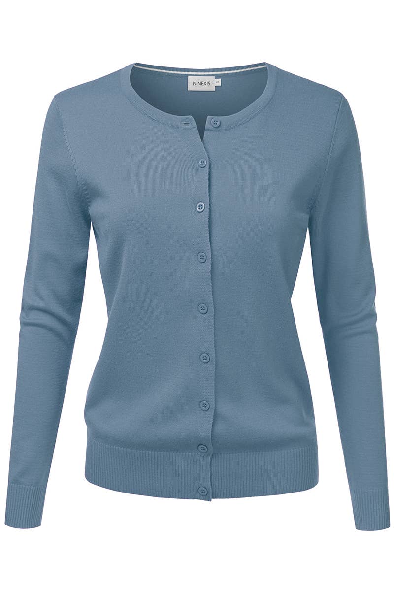 NINEXIS - Vente Cardigan – femme - AWOCAL310_Chandail à manches longues en tricot doux boutonné31