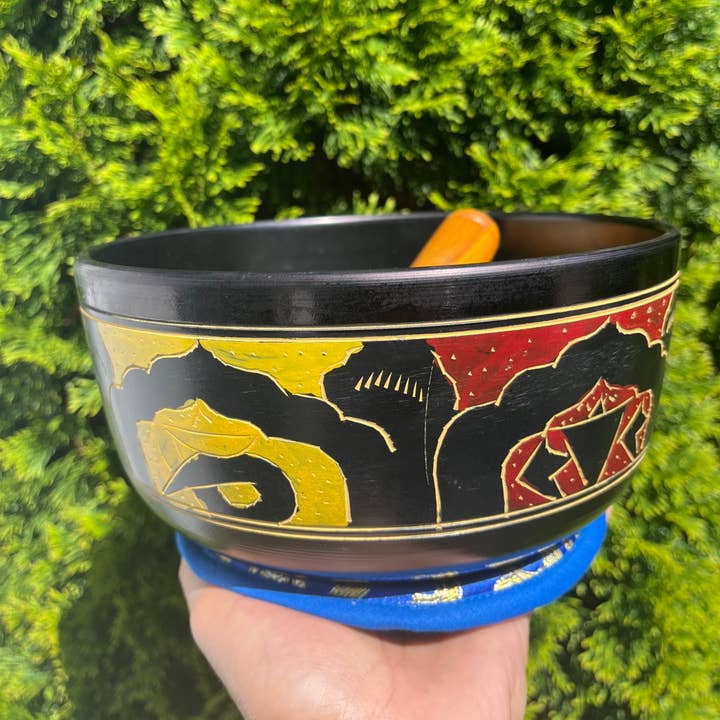 Beautiful Meditation Tibetan  Hand Carved Singing Bowl 8" for wholesale by Heritage good Nepal