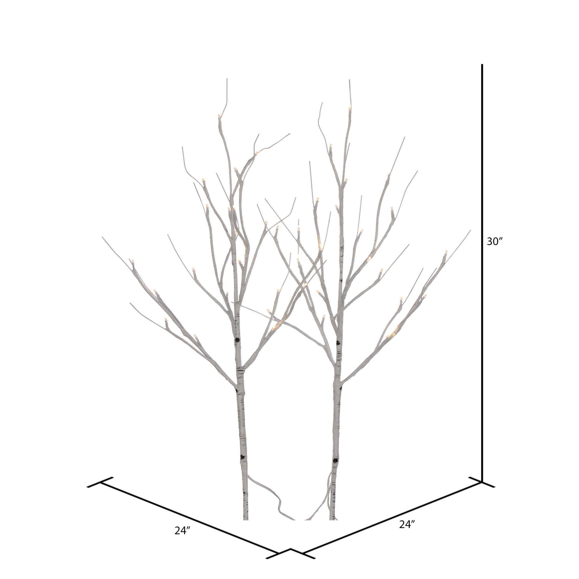 Vickerman 30" White Birch Branch LED40WW B/O 2/Box for wholesale on Faire1