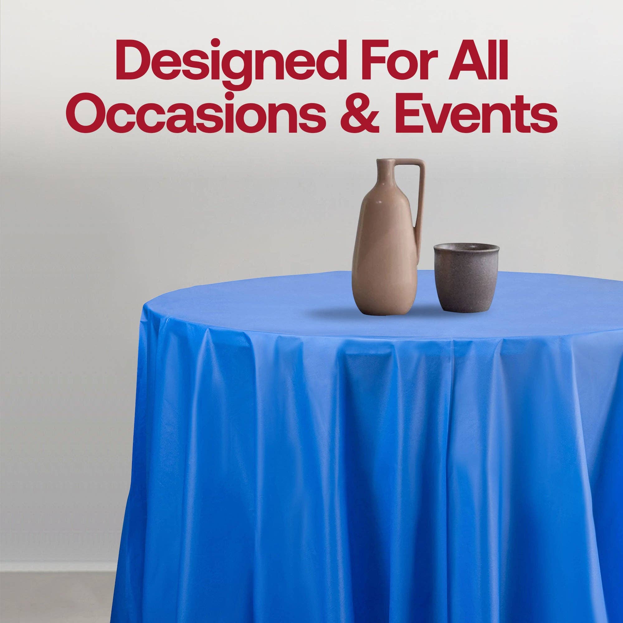 Smarty had a Party – wholesale Disposable table cover/runner – 84" Navy Round Plastic Tablecloths - 96 pcs5