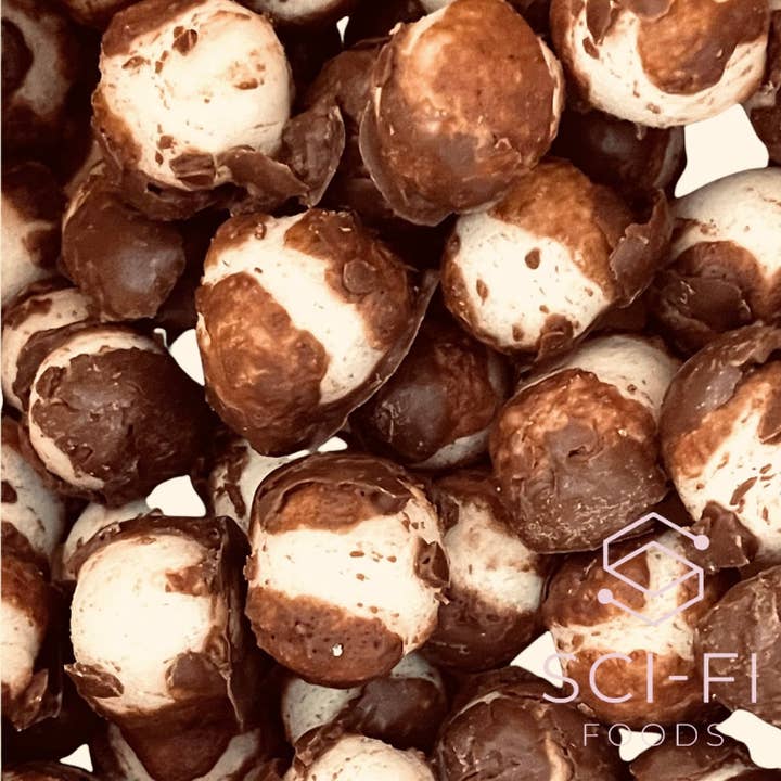 Sci-fi Foods - Wholesale Chocolate-covered sweets - Sci-Fi Foods UK Freeze Dried Chocolate Covered Nougat Ball Chews Light Melt in the Mouth Sweets1