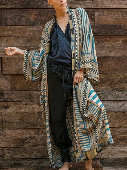 Rosa Clothing - Wholesale Kimono - Women's - Bohemian Geometry Printed Kimono5