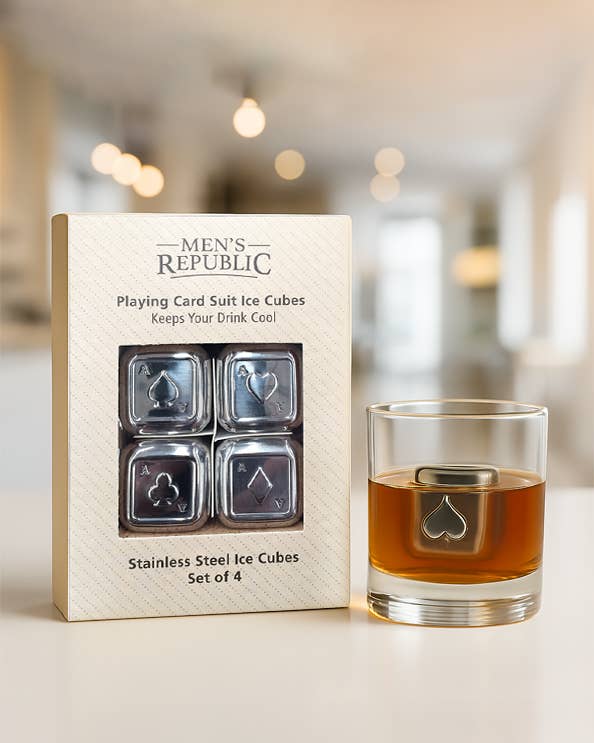 Men's Republic - Wholesale Drink chilling cubes - Men's Republic Playing Card Suits Ice Cubes - 4 Pieces Stain