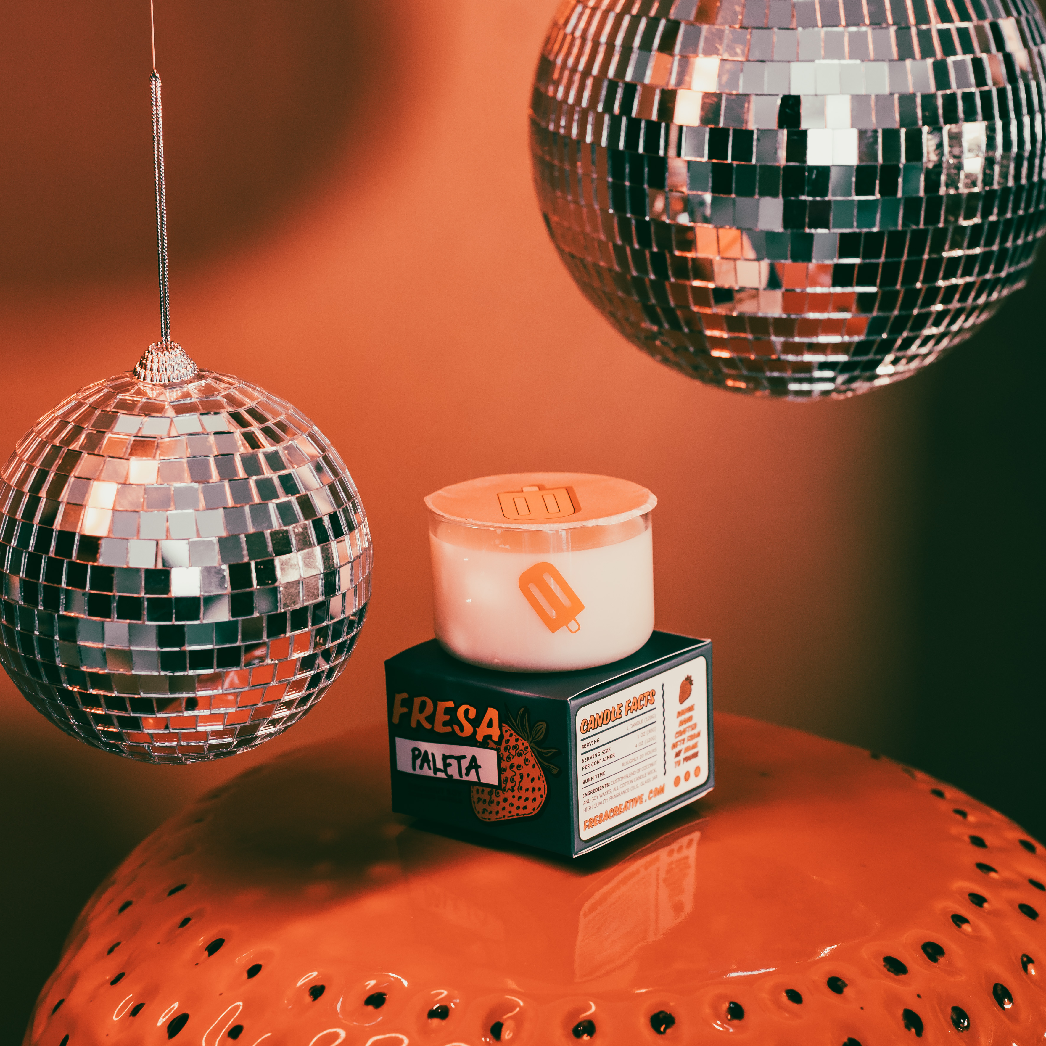 Fresa Creative - Wholesale Jar/Filled Candle - Paleta / Mango Mini Candle / Latina + Midwest Inspired2