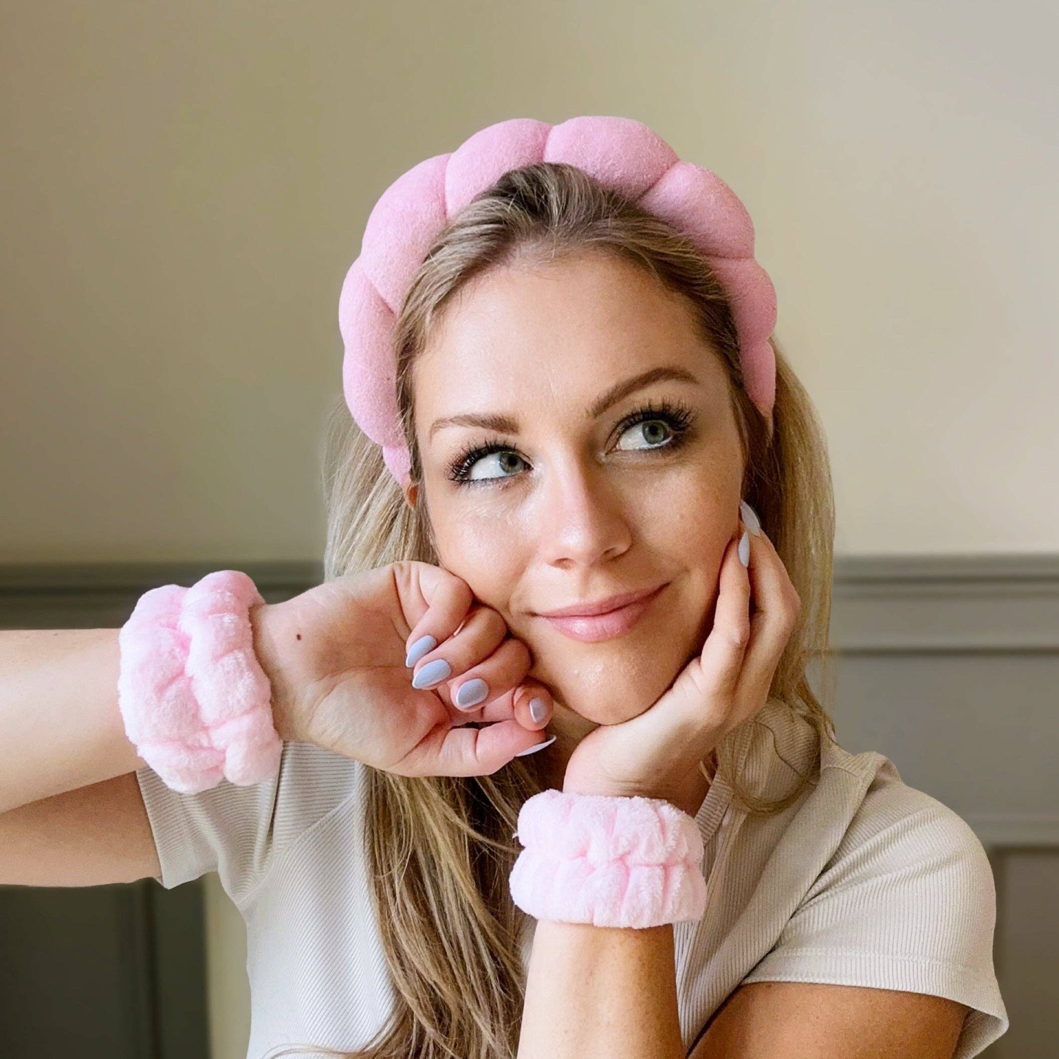 Sunrise Collective - Wholesale Spa Headband - Braided Headband & Wristband Facewash Set In Two Colors2