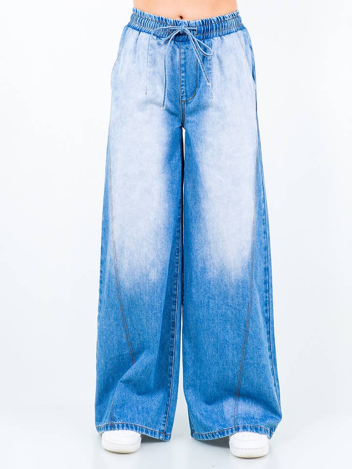 WIDE LEG PULL ON STYLE JEANS-RJH5985 and other Purchase Wholesale pull on jeans. Free Returns & Net 60 Terms on Faire trending on Faire.