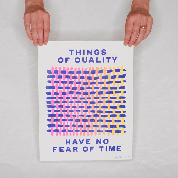 No Fear of Time Risograph Poster for wholesale by Loud Flower Art Co