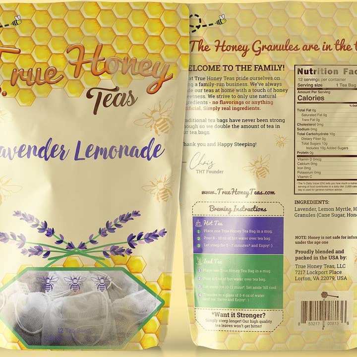 True Honey Teas - Vendita all'ingrosso Tè in bustine - Tè alla limonata alla lavanda