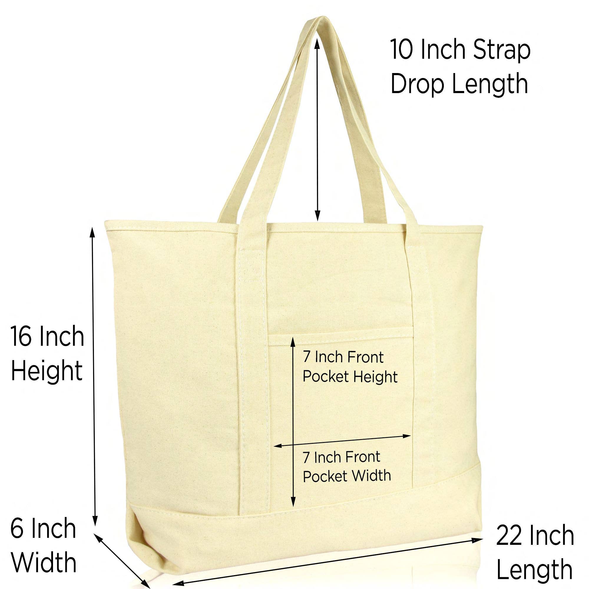Dalix - Wholesale Tote Bag - Women's - DALIX 22" Open Top Heavy Duty Deluxe Tote Bag Outer Pocket21