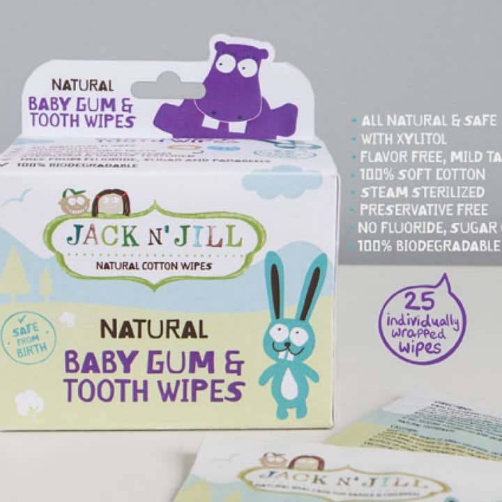 Jack N' Jill Kids & NFco - Wholesale Toothbrush - Kids & Baby - Jack N' Jill Natural Baby Gum & Tooth Wipes - 25 Pack