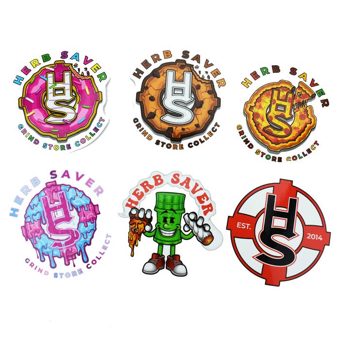 Pack d'autocollants Munchie (lot de 6) pour la vente par HerbSaver