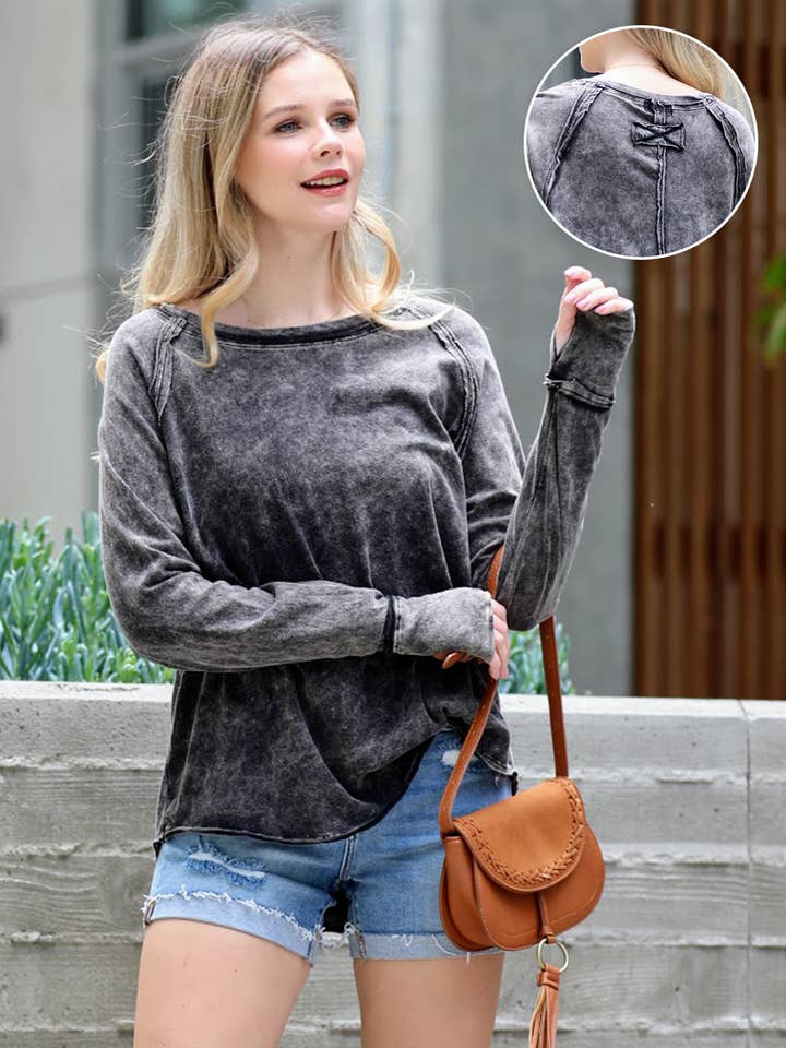 42POPS - Wholesale T-Shirt - Women's - ",.._ Washed Cotton Thumb Hole Top7