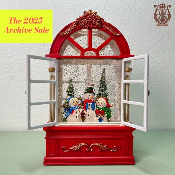 8.25" B/O Lighted Window Glitter Globe -Family Holiday Decor for wholesale by IEGIFT