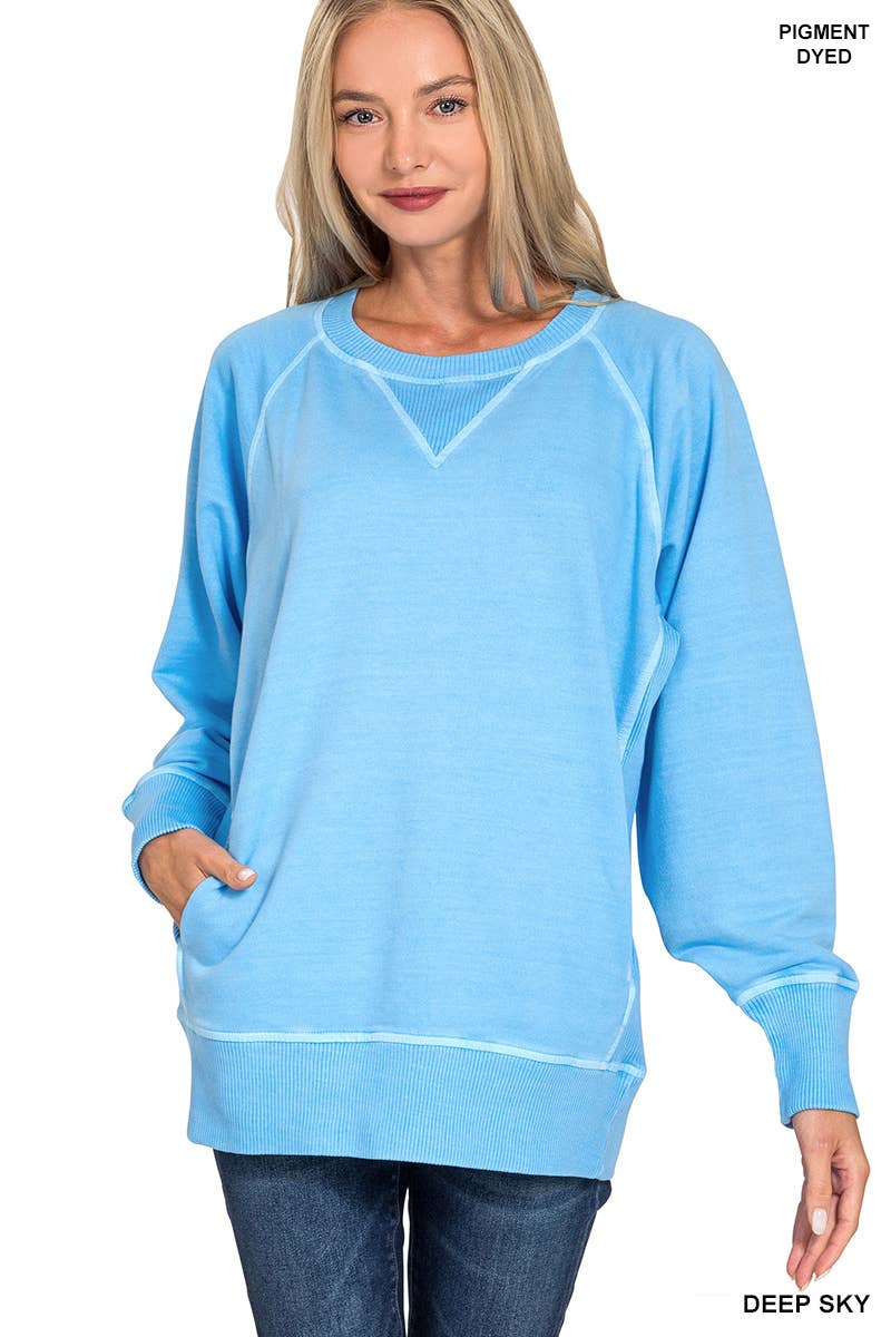 Vanilla Monkey - Venta al por mayor Sudadera - Mujer - Jersey de felpa francesa teñida con pigmentos con bolsillos4