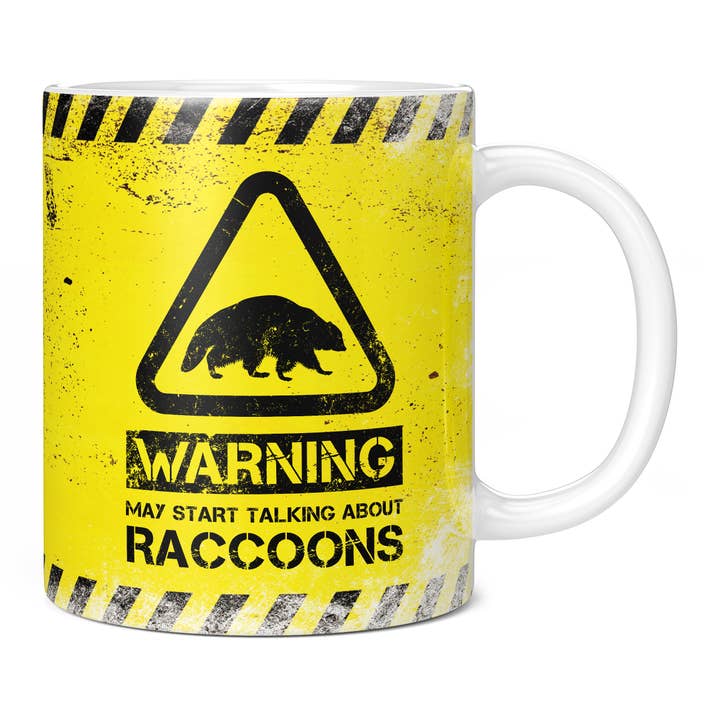 Raccoon Mug - Warning May Start Talking About Raccoons for wholesale by Mug Monster